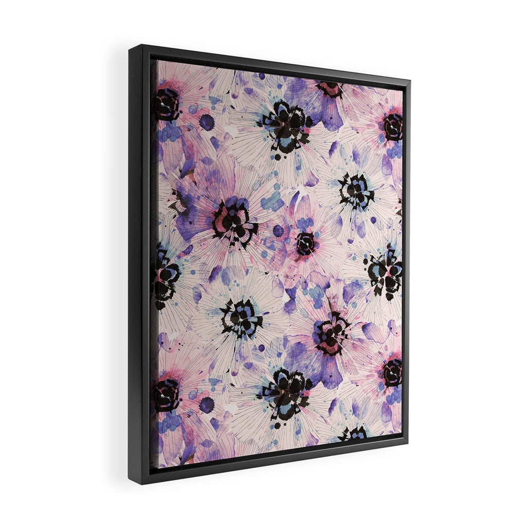 Abstract flowered paint modern Framed Canvas Print Gallery Image 2