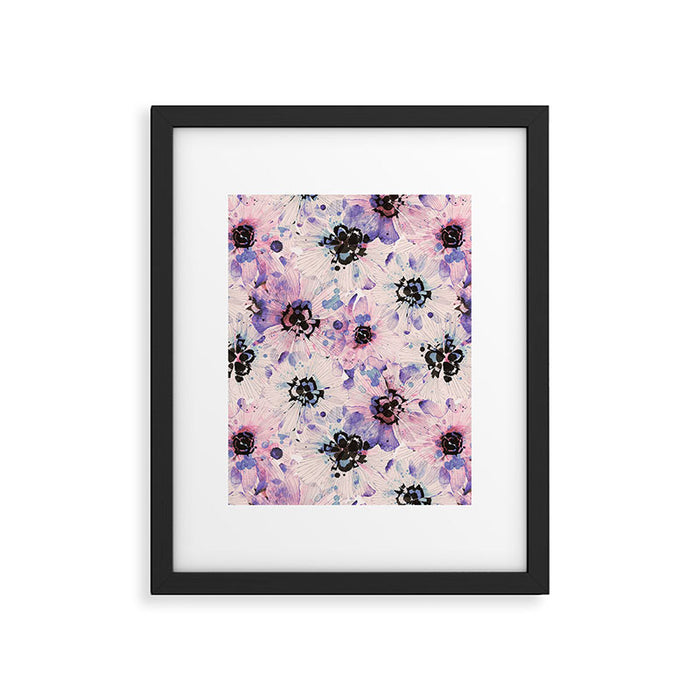 Abstract flowered paint modern Framed Art Print Gallery Image 1