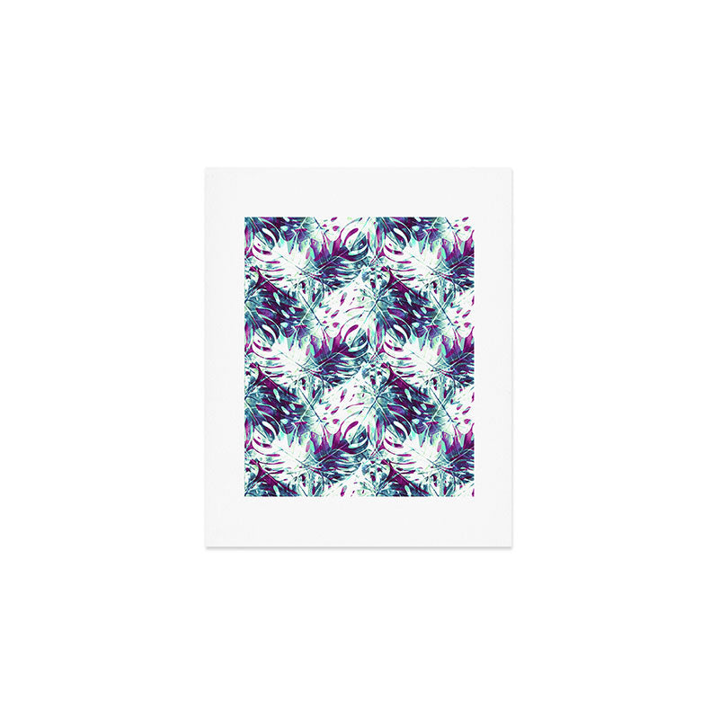 Abstract leaf monstera violet Art Print Gallery Image 1
