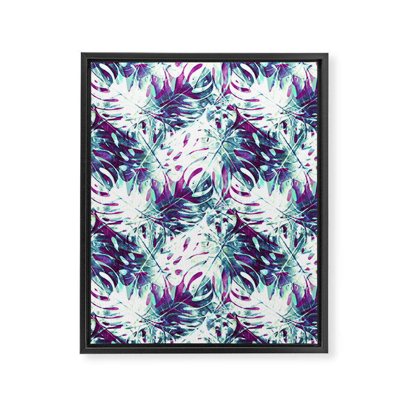 Abstract leaf monstera violet Framed Canvas Print Gallery Image 8