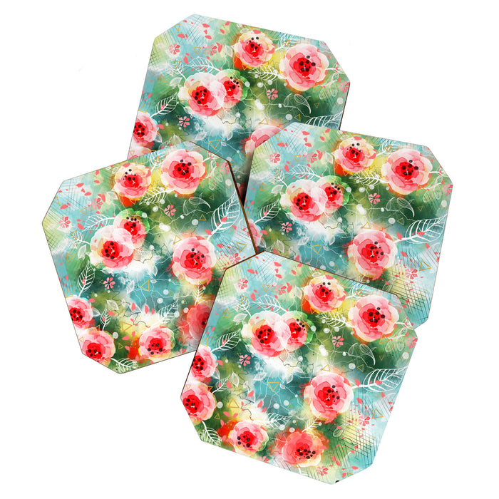Abstract painting nature and geometric Coaster Gallery Image 1