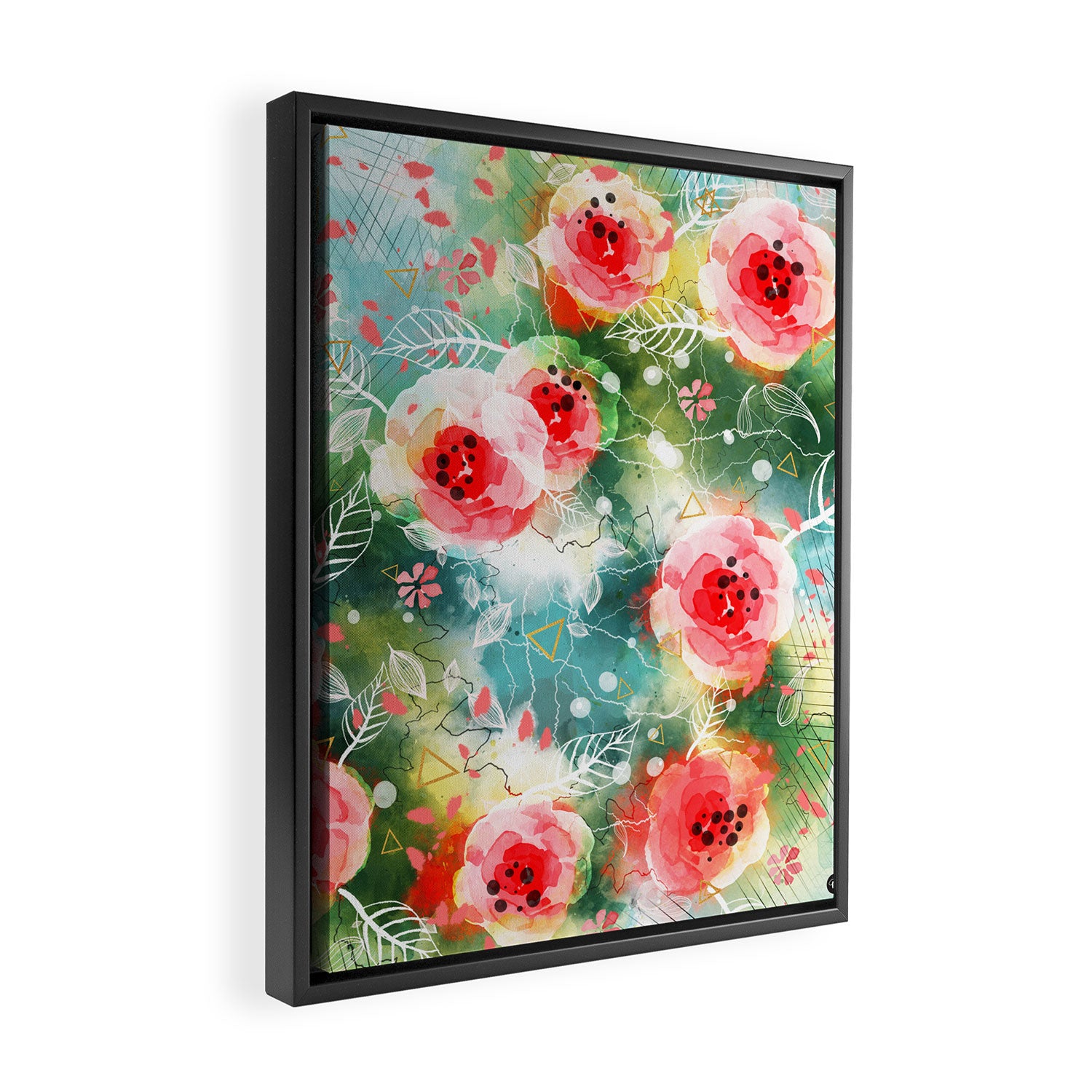 Abstract painting nature and geometric Framed Canvas Print Gallery Image 2
