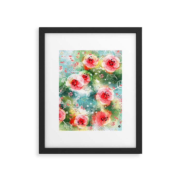Abstract painting nature and geometric Framed Art Print Gallery Image 1