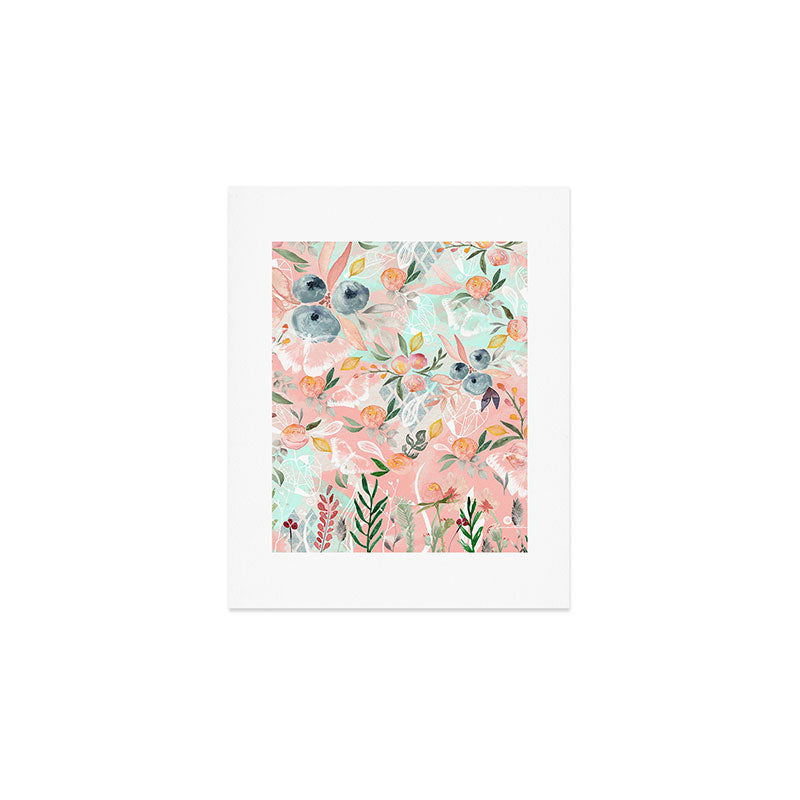 Abstract painting of flowers and plants Art Print Gallery Image 1