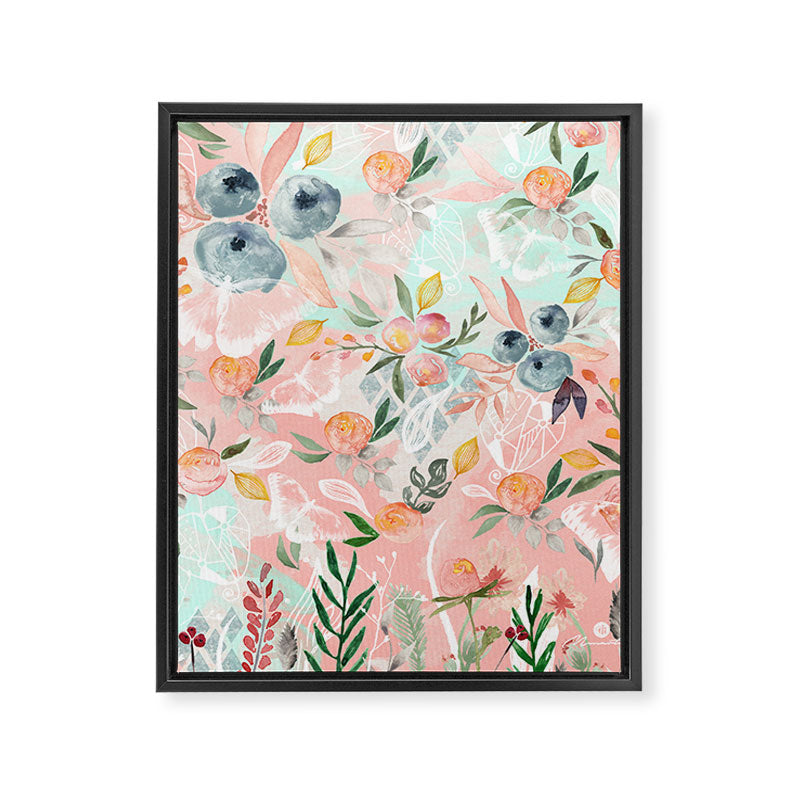Abstract painting of flowers and plants Framed Canvas Print Gallery Image 8
