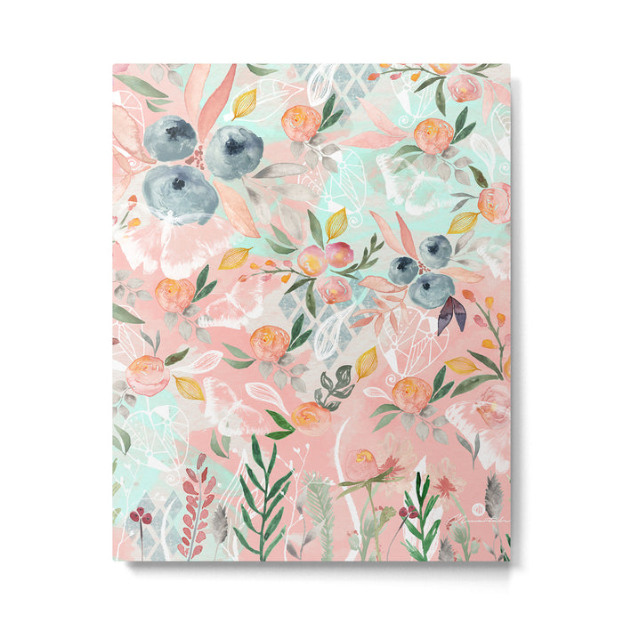 Abstract painting of flowers and plants Metal Print Gallery Image 1