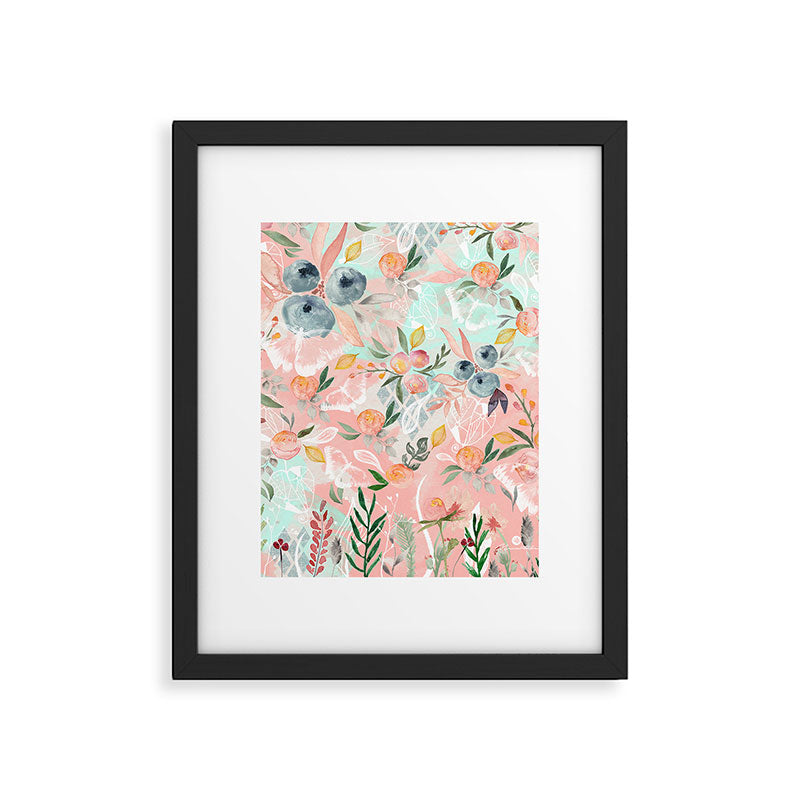 Abstract painting of flowers and plants Framed Art Print Gallery Image 6
