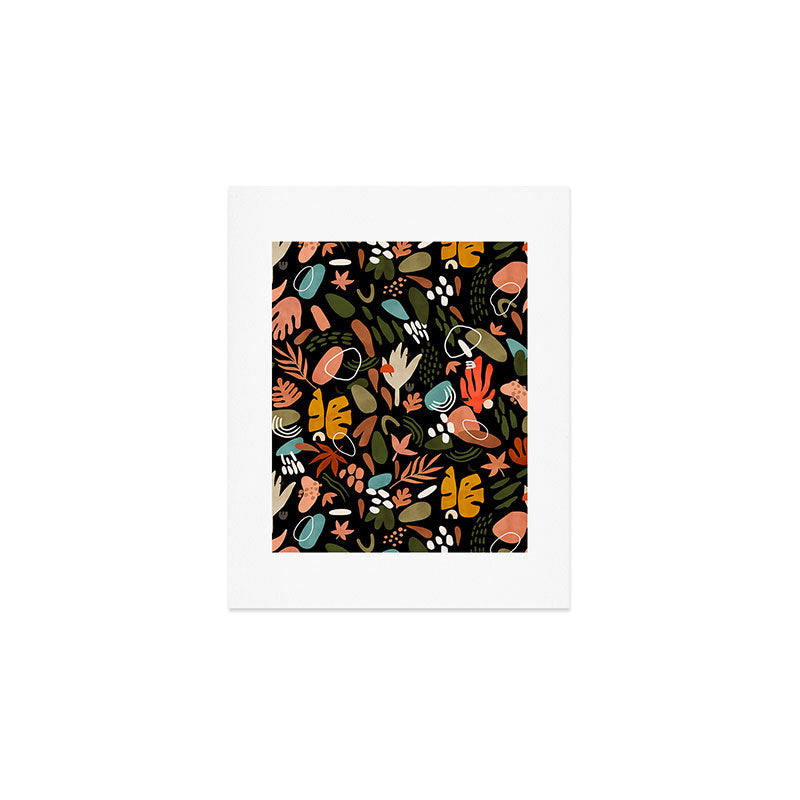 Abstract shapes of dark modern nature Art Print Gallery Image 1