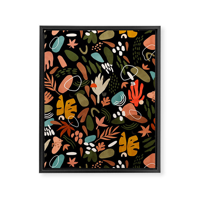 Abstract shapes of dark modern nature Framed Canvas Print Gallery Image 8