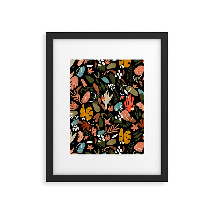 Abstract shapes of dark modern nature Framed Art Print Gallery Image 1
