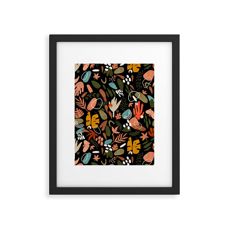 Abstract shapes of dark modern nature Framed Art Print Gallery Image 4