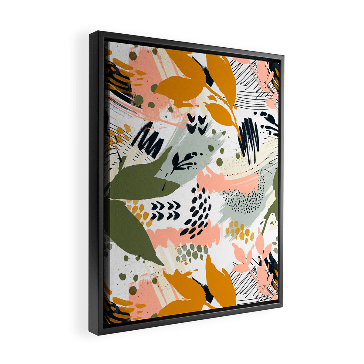 Abstract strokes still life Framed Canvas Print Gallery Image 2