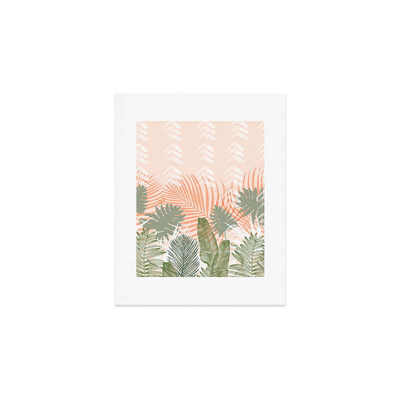 Abstract tropical plants pastel Art Print Gallery Image 1
