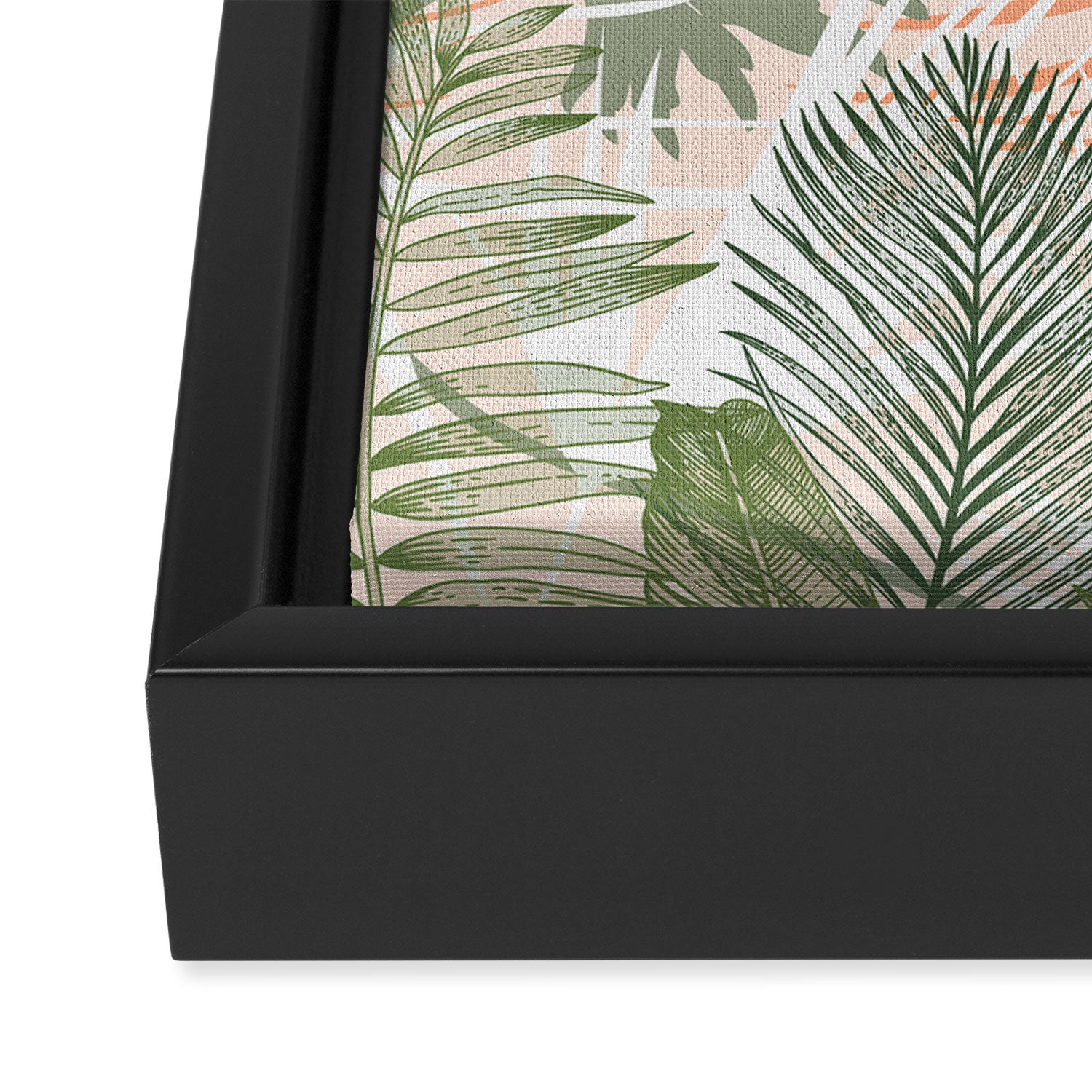 Abstract tropical plants pastel Framed Canvas Print Gallery Image 3