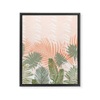 Abstract tropical plants pastel Framed Canvas Print Gallery Image 8