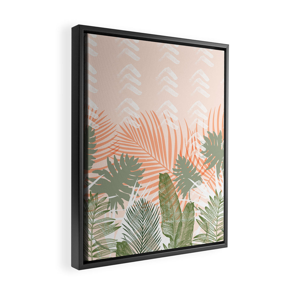 Abstract tropical plants pastel Framed Canvas Print Gallery Image 2