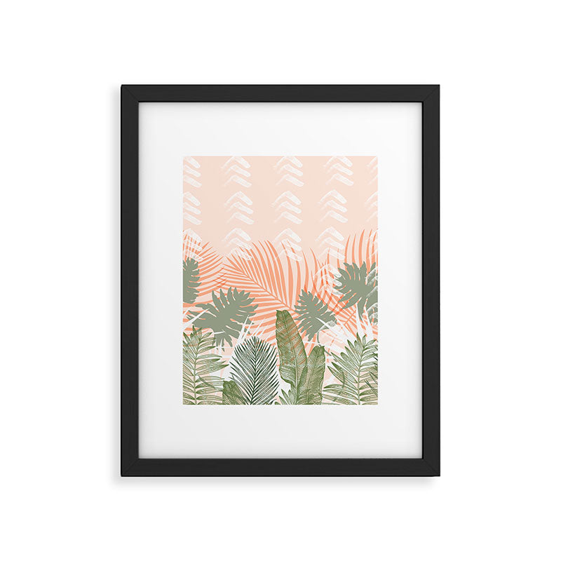 Abstract tropical plants pastel Framed Art Print Gallery Image 6