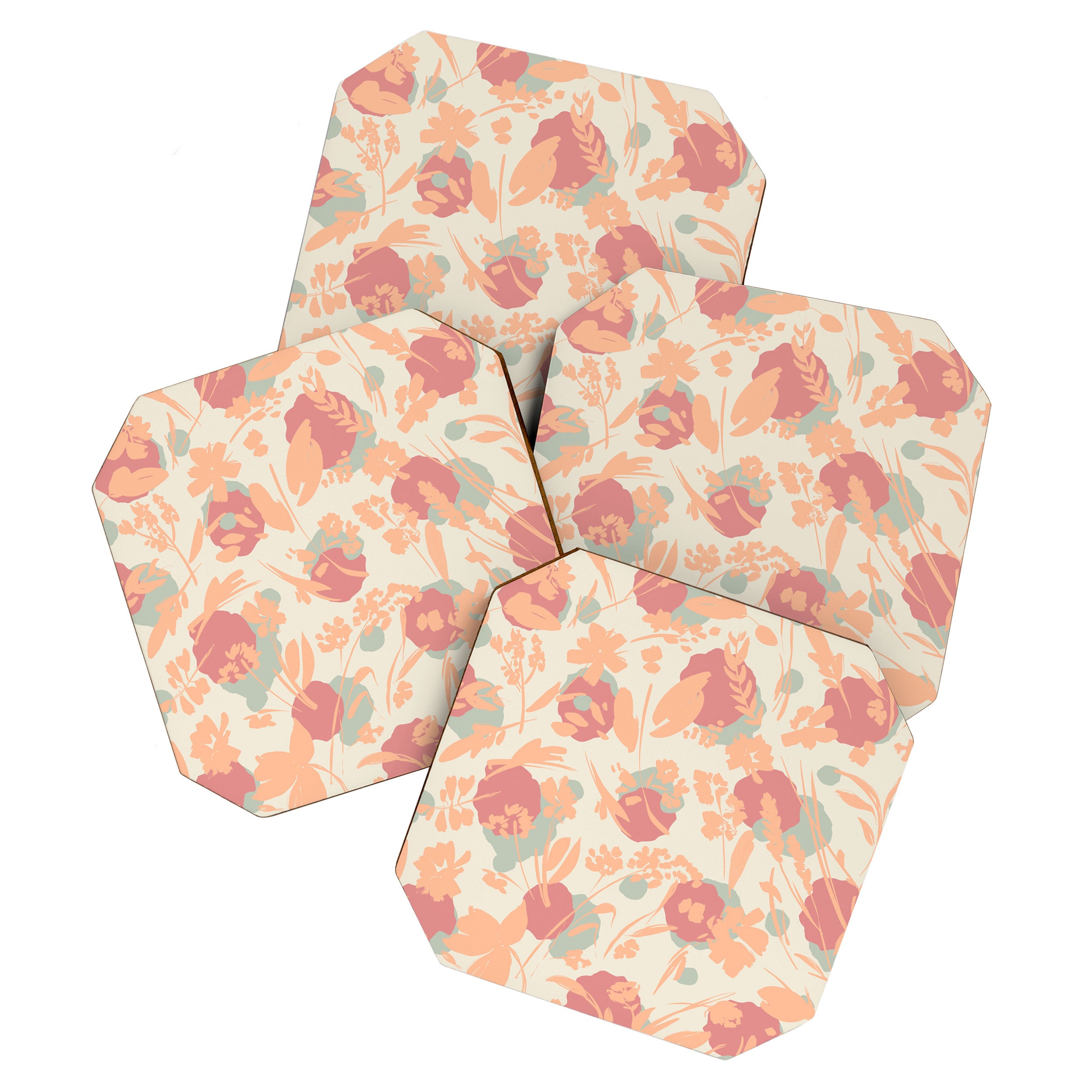 Abstract wild garden 2SM Coaster Gallery Image 1