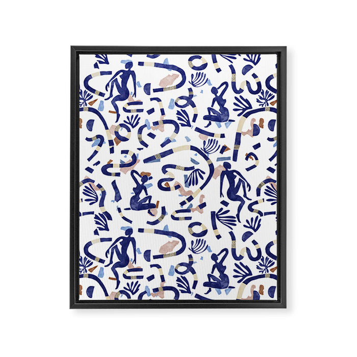 Abstract women between shapes II Framed Canvas Print Gallery Image 1