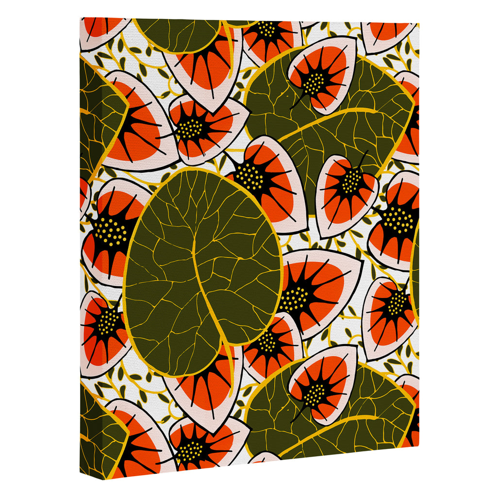 African leaves and flowers Canvas Print Gallery Image 3