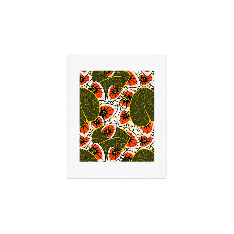 African leaves and flowers Art Print Gallery Image 1