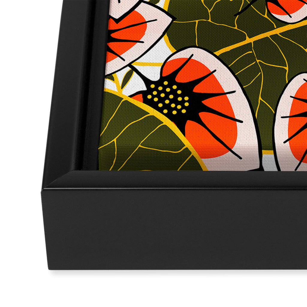 African leaves and flowers Framed Canvas Print Gallery Image 3