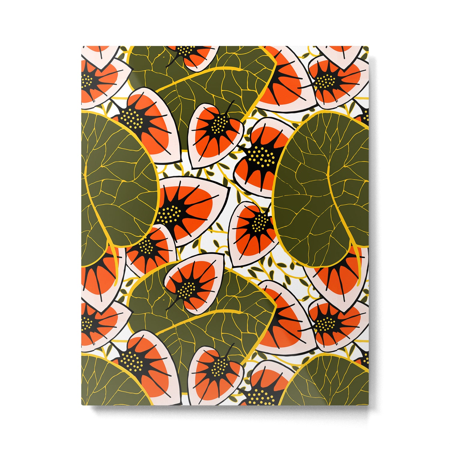 African leaves and flowers Metal Print Gallery Image 6