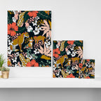 Animal print dark jungle Canvas Print Gallery Image 3