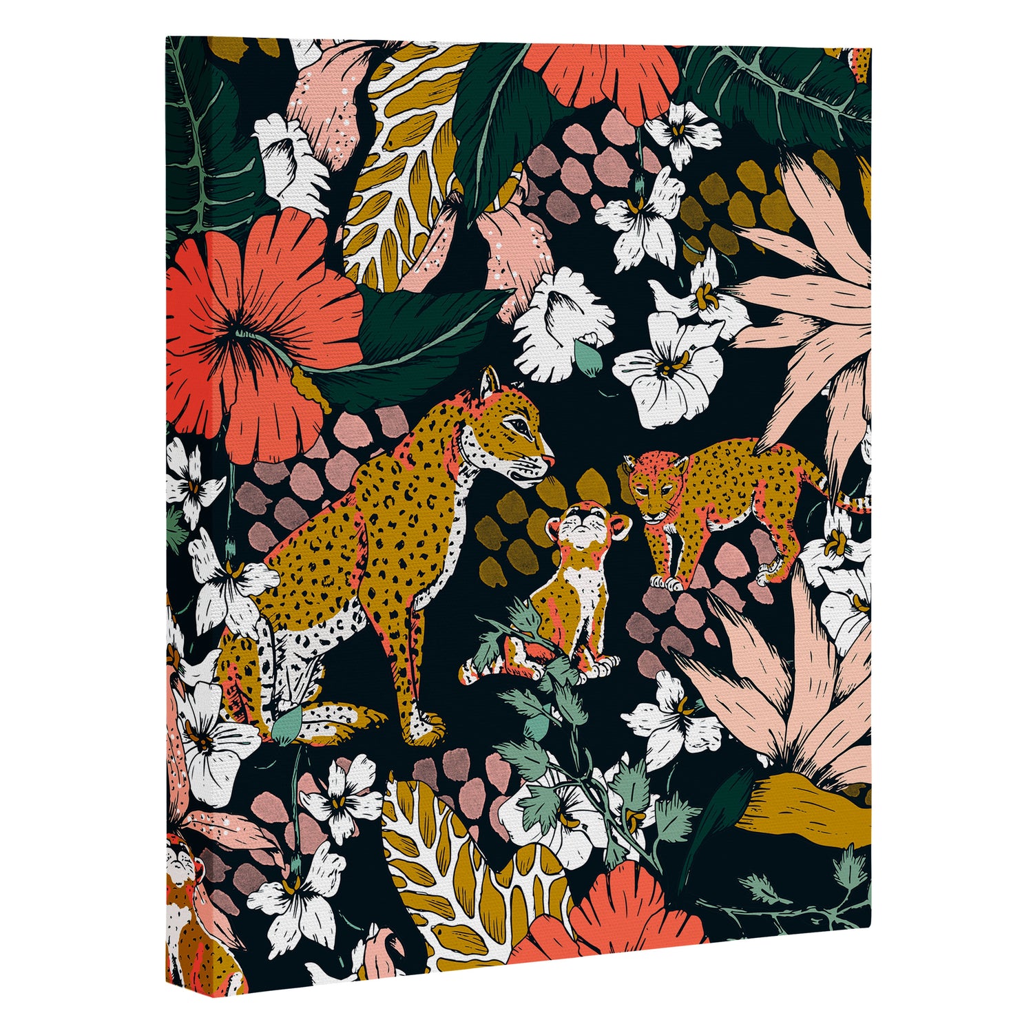 Animal print dark jungle Canvas Print Gallery Image 3