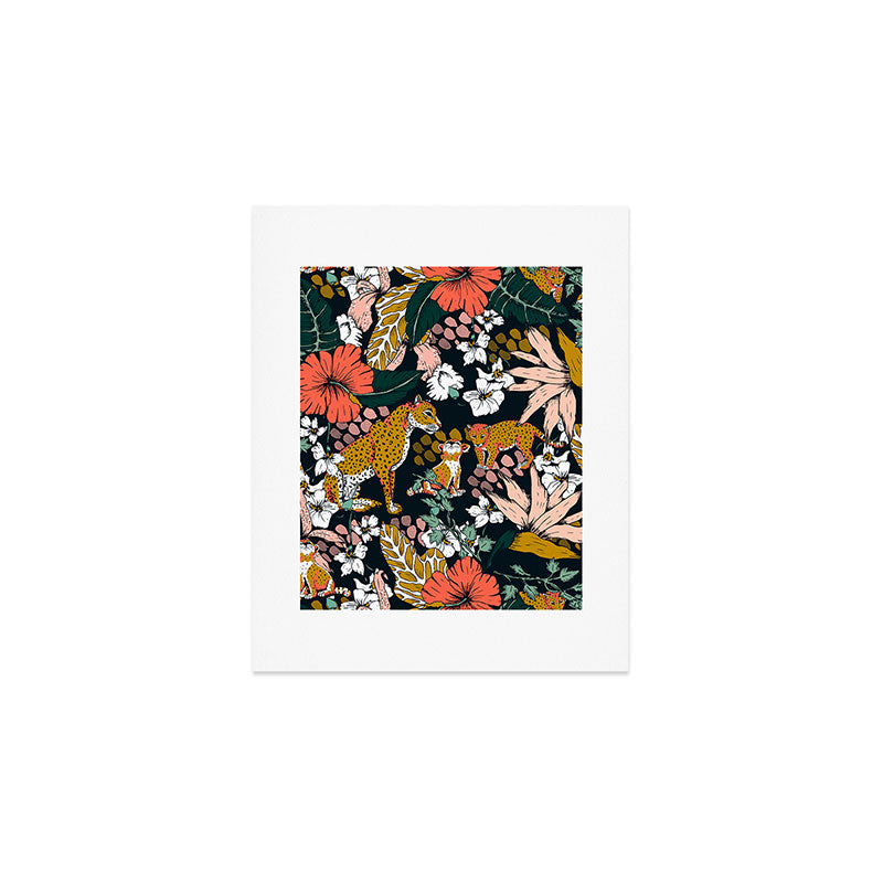 Animal print dark jungle Art Print Gallery Image 1