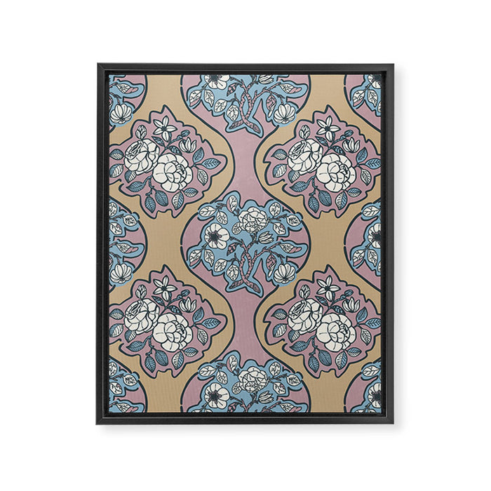 Antique Floral Beauty Framed Canvas Print Gallery Image 1