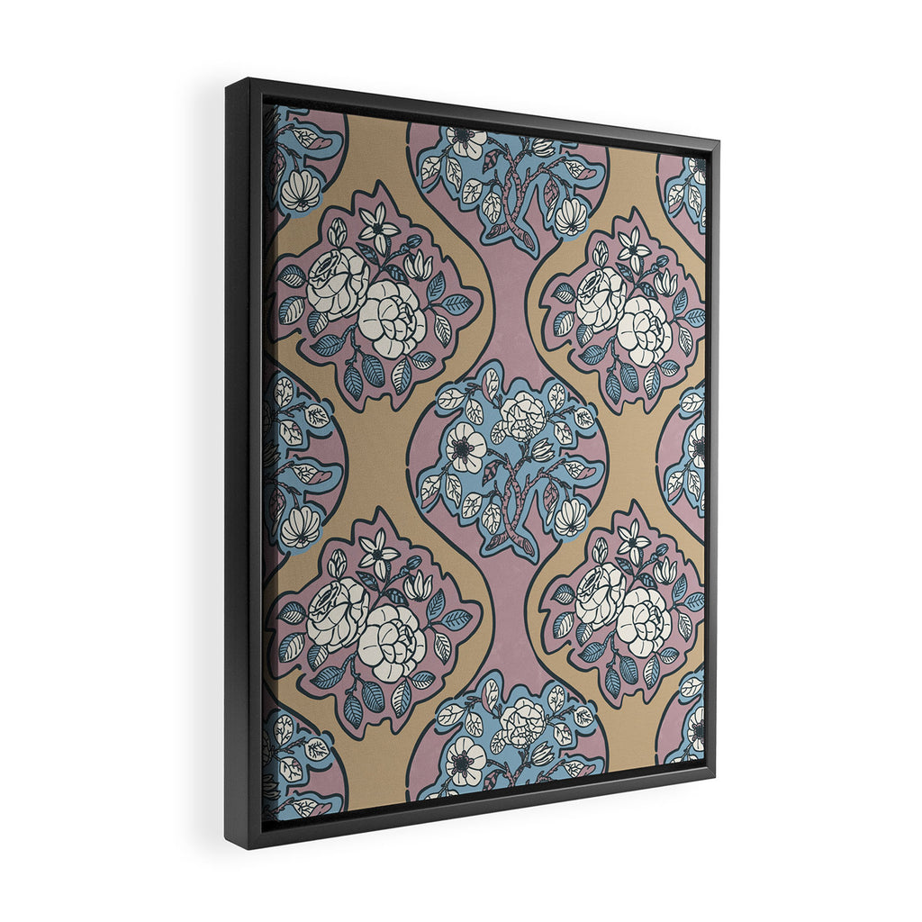 Antique Floral Beauty Framed Canvas Print Gallery Image 2