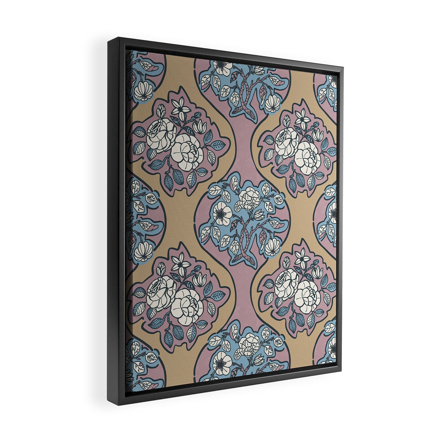 Antique Floral Beauty Framed Canvas Print Gallery Image 2