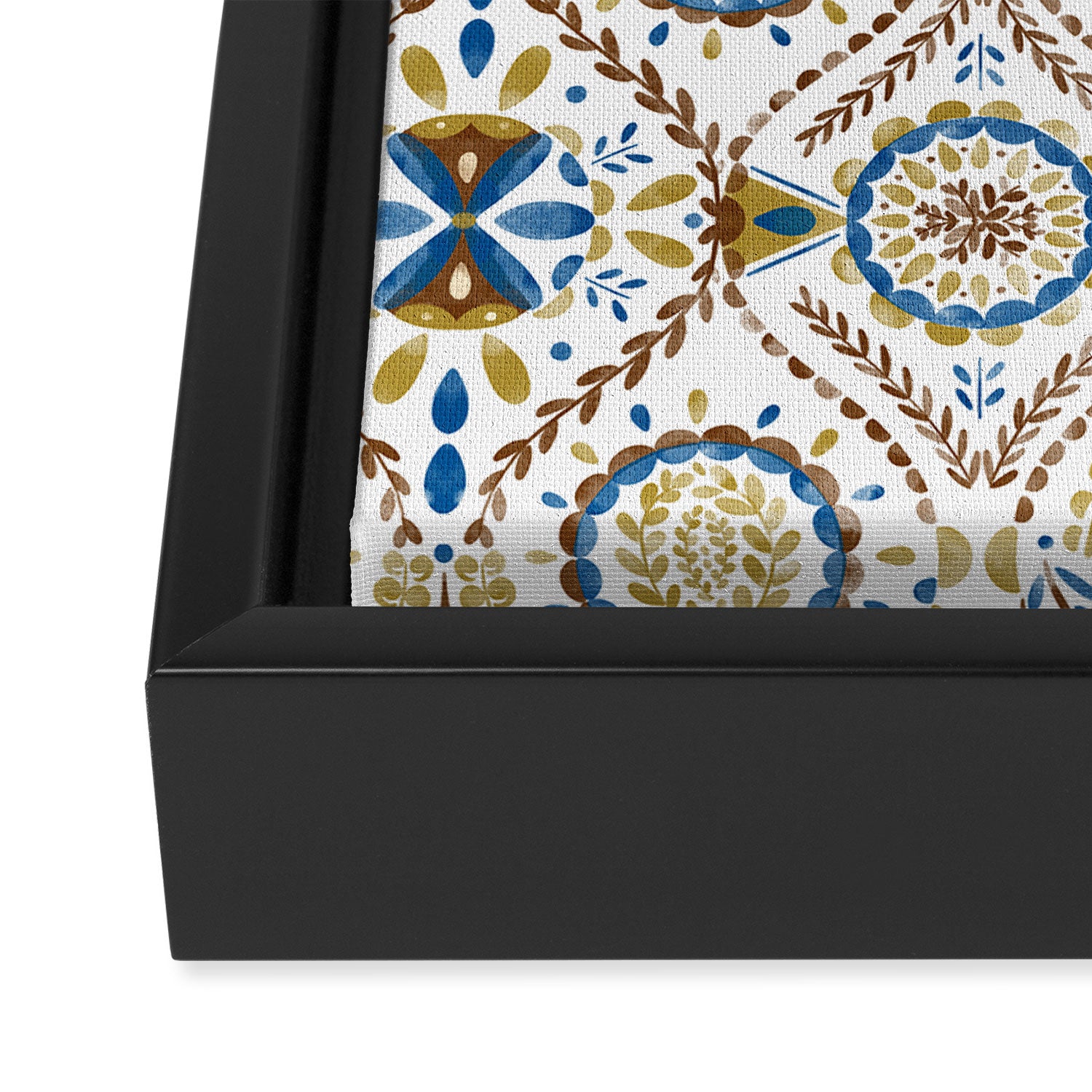 Artisan Tile Essence Flowery Framed Canvas Print Gallery Image 3