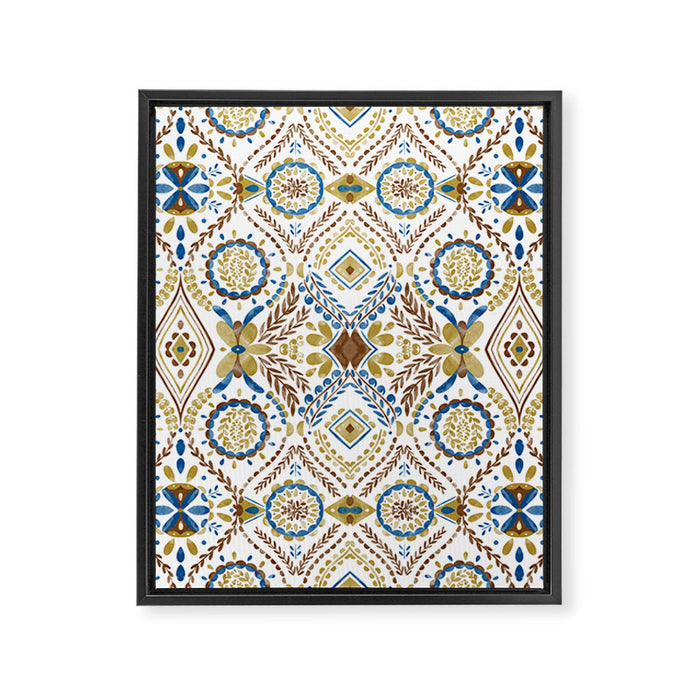 Artisan Tile Essence Flowery Framed Canvas Print Gallery Image 1