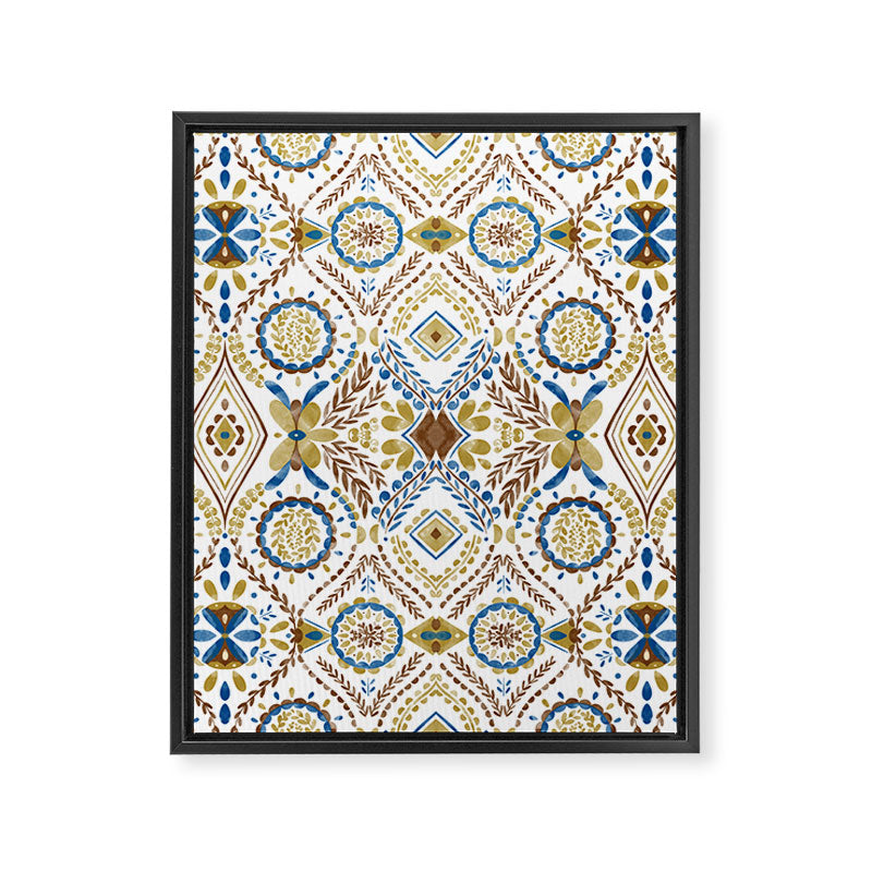 Artisan Tile Essence Flowery Framed Canvas Print Gallery Image 8