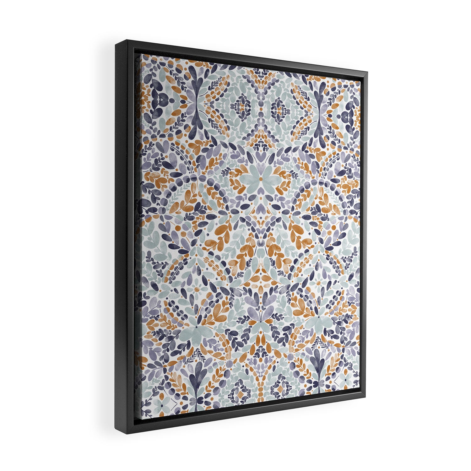 Artistic Floral Motif Medley Framed Canvas Print Gallery Image 2