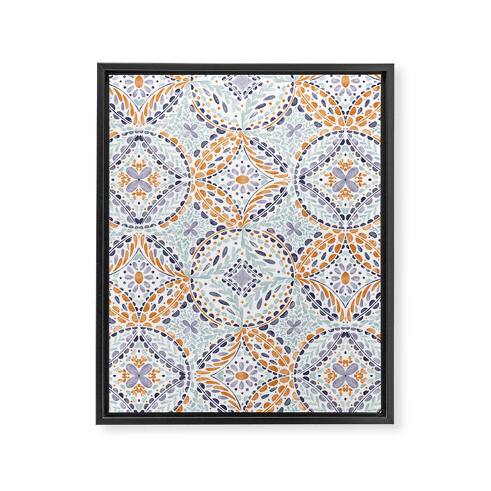 Artsy Leaf Symphony Framed Canvas Print Gallery Image 1