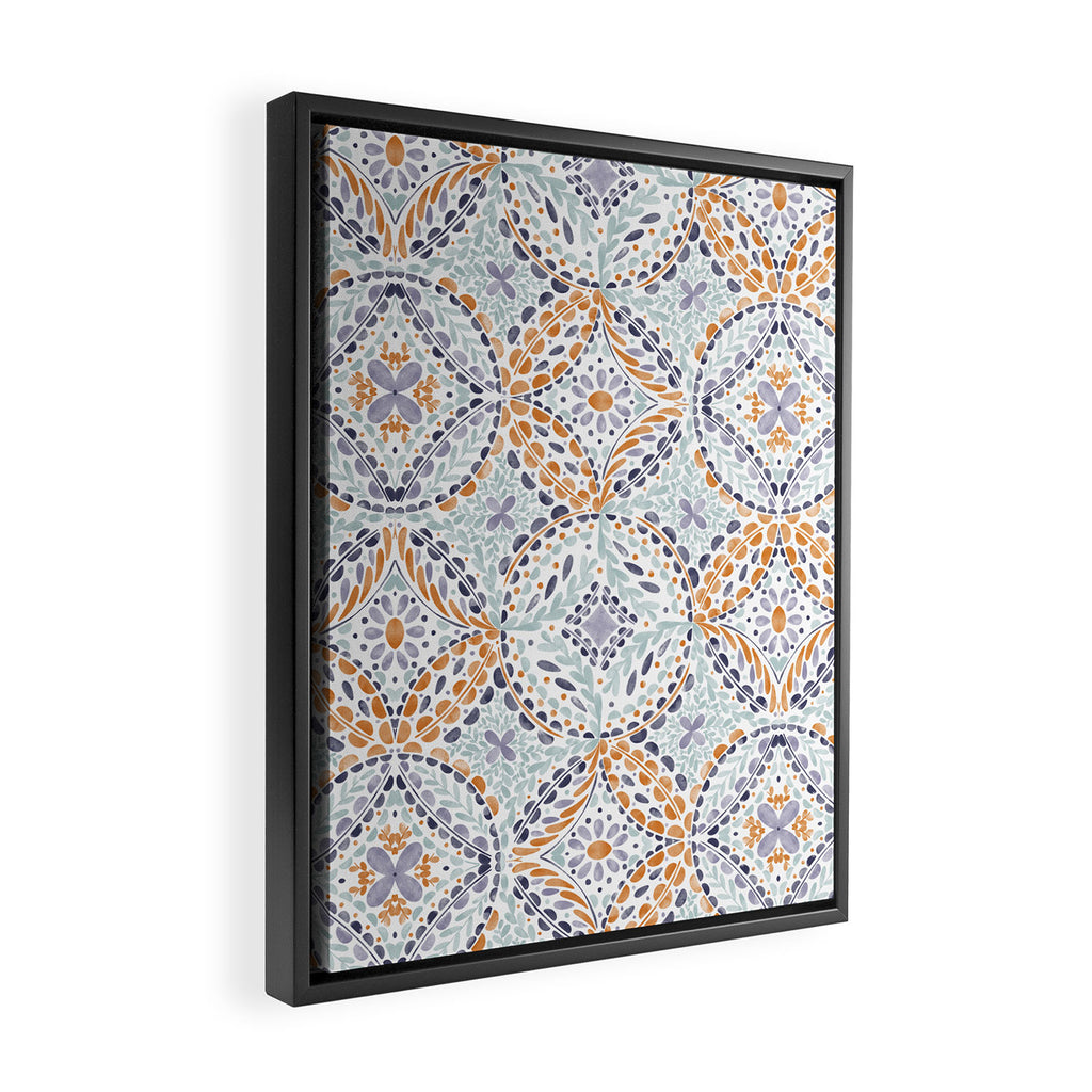 Artsy Leaf Symphony Framed Canvas Print Gallery Image 2