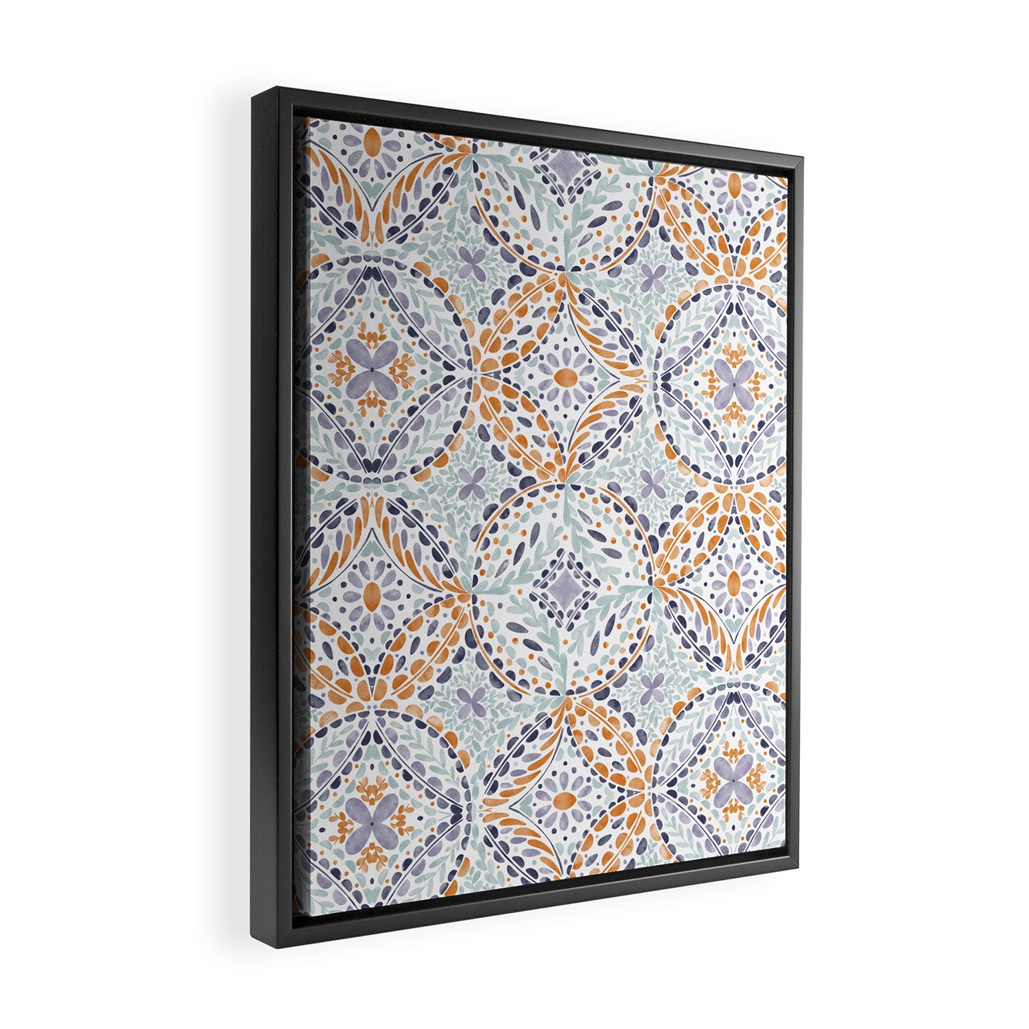 Artsy Leaf Symphony Framed Canvas Print Gallery Image 2