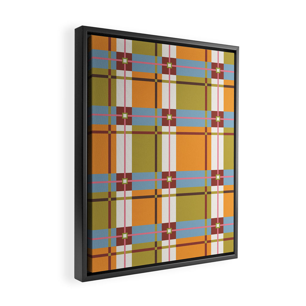 Autumn Breeze Checks Framed Canvas Print Gallery Image 2