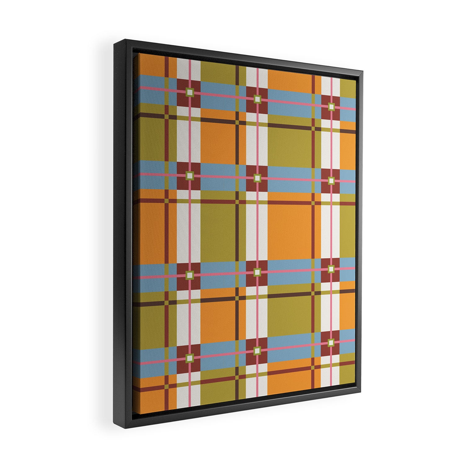 Autumn Breeze Checks Framed Canvas Print Gallery Image 2