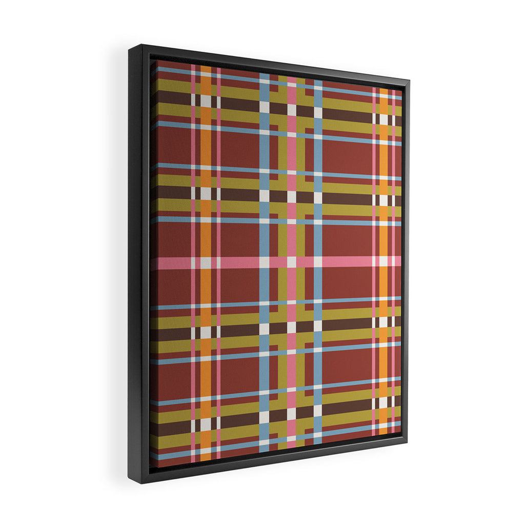 Autumn Tartan Charm Framed Canvas Print Gallery Image 2