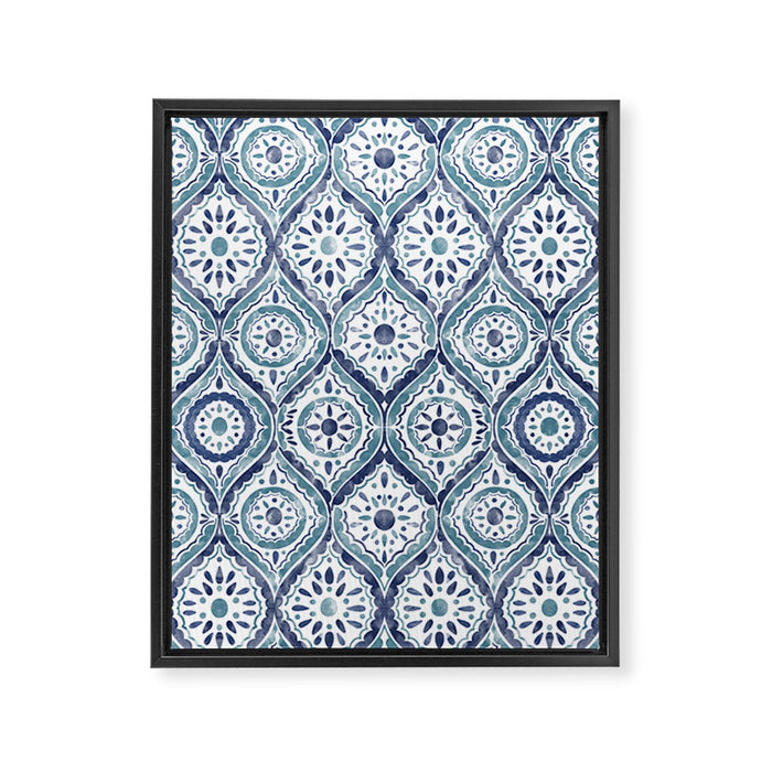 Azure Medallion Motif Framed Canvas Print Gallery Image 1
