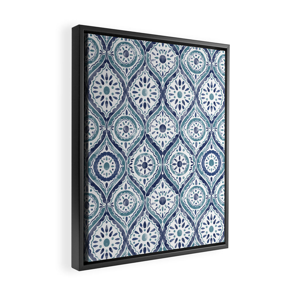 Azure Medallion Motif Framed Canvas Print Gallery Image 2