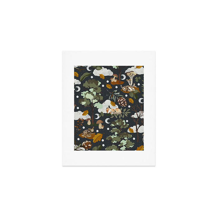 Baby animals in the dark forest DK Art Print Gallery Image 1