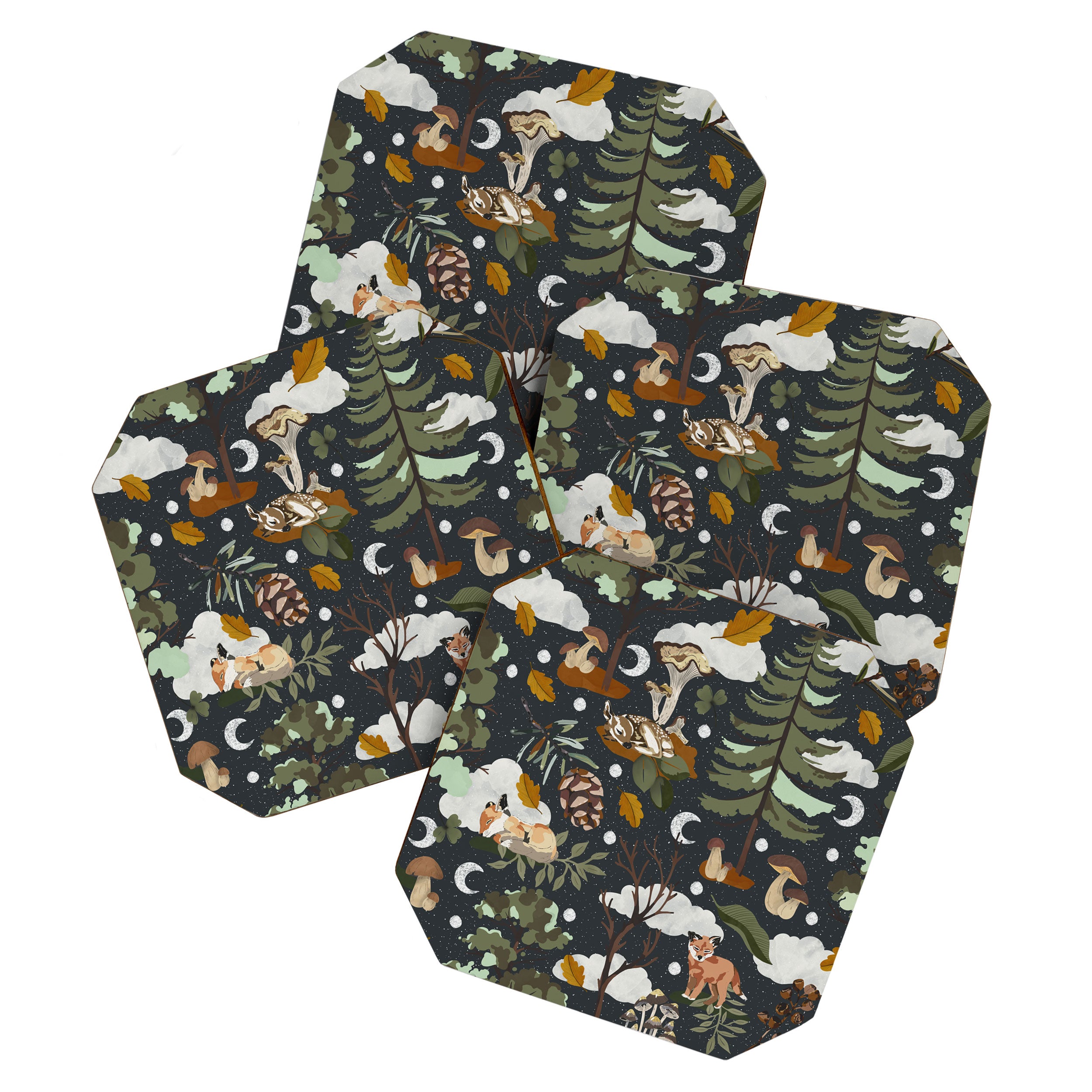 Baby animals in the dark forest DK Coaster Gallery Image 1