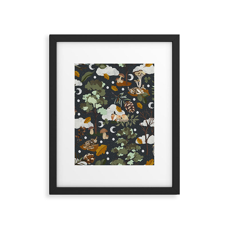 Baby animals in the dark forest DK Framed Art Print Gallery Image 6