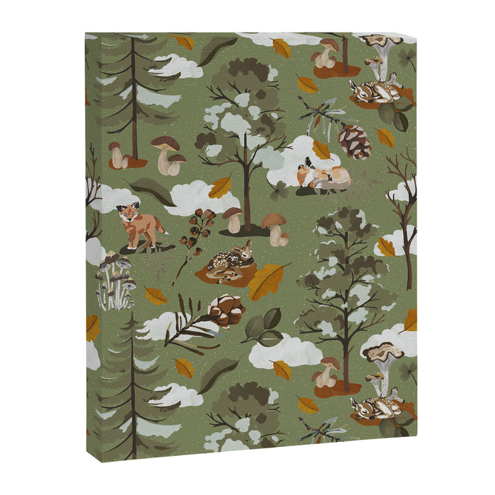 Baby animals in the leafy forest G Canvas Print Gallery Image 1