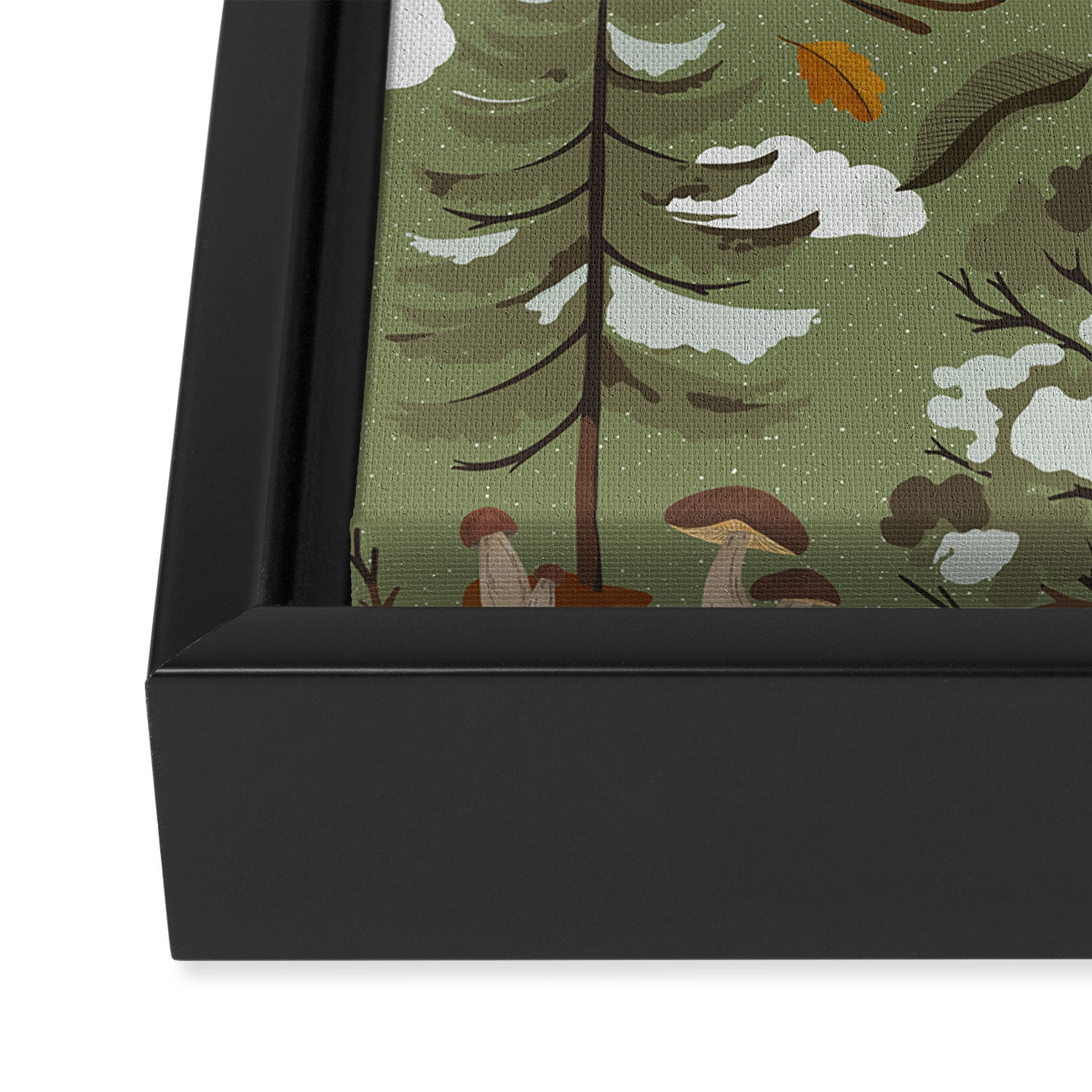 Baby animals in the leafy forest G Framed Canvas Print Gallery Image 3